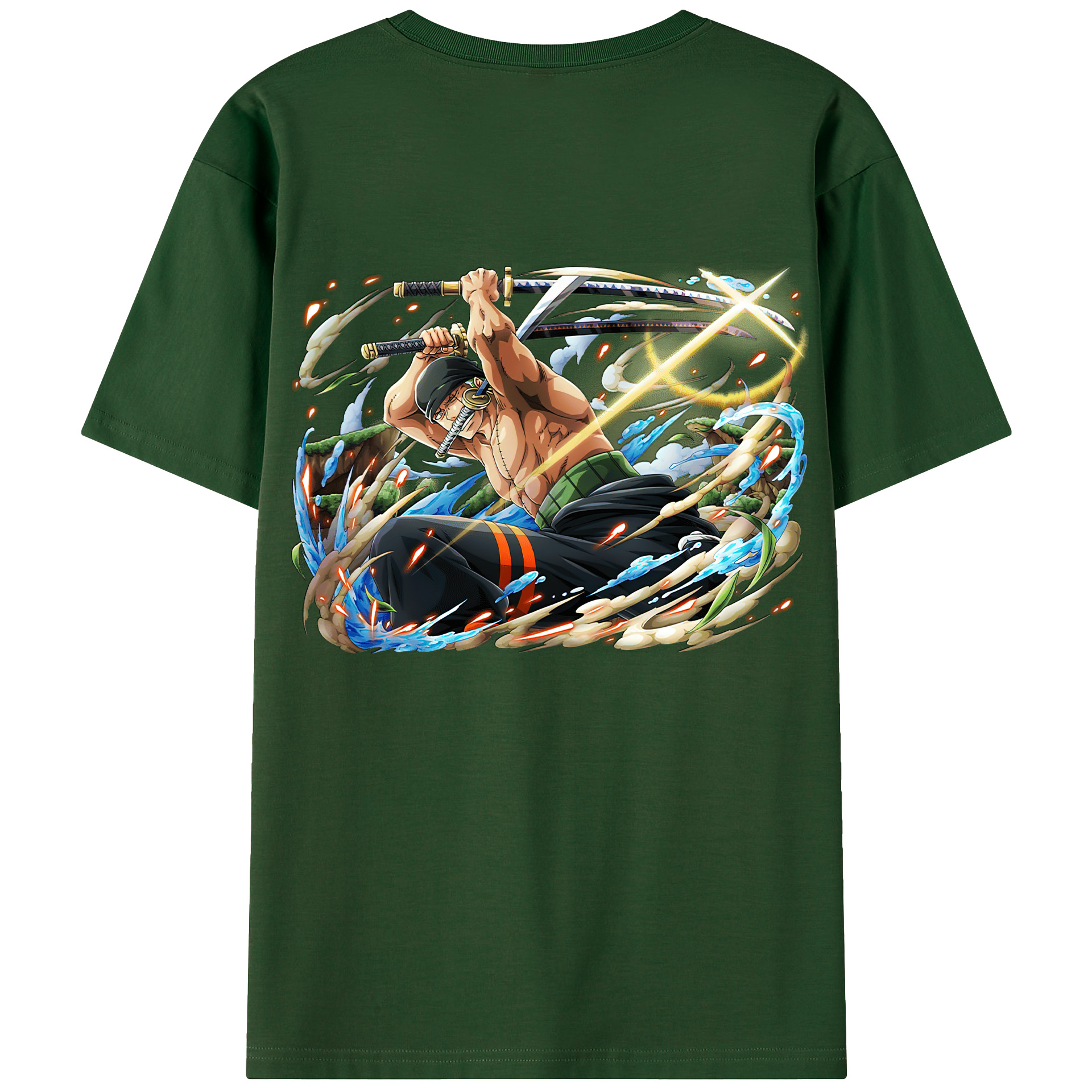 ワンピース ロロノア・ゾロ ONE PIECE Roronoa Zoro 綿100％半袖Tシャツ（背面プリント）